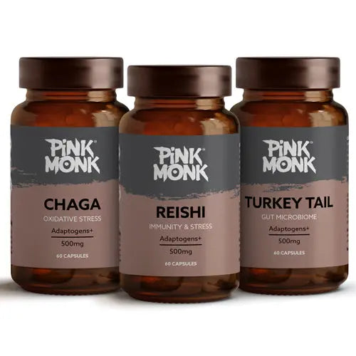 IMMUNITY BUNDLE! REISHI-CHAGA-TURKEY TAIL Pink Monk