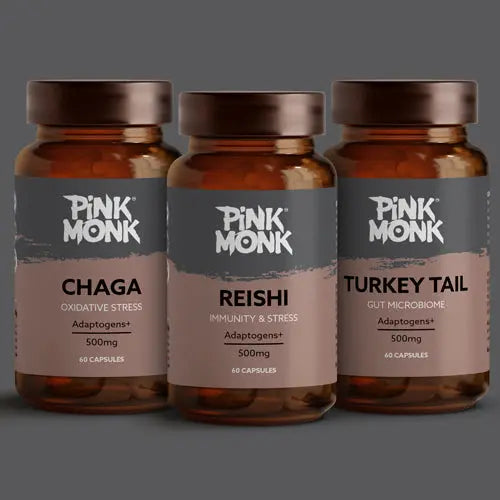 IMMUNITY BUNDLE! REISHI-CHAGA-TURKEY TAIL Pink Monk