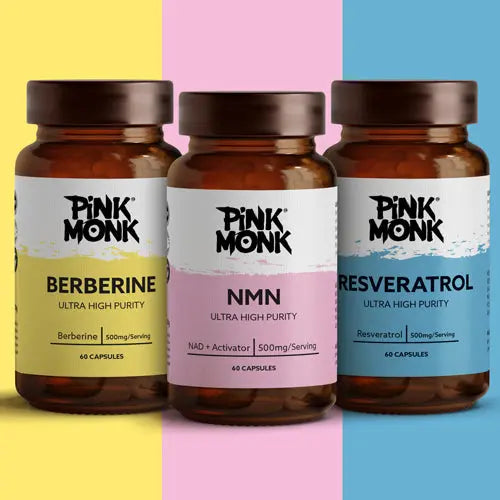 METABOLISM BUNDLE - Berberine-NMN-Resveratrol Pink Monk
